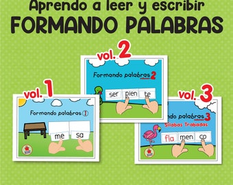 SUPER BUNDLE Aprendo a leer y escribir "Formando Palabras" 1, 2 y 3 en SCRIPT