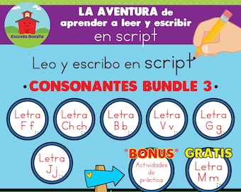 CONSONANTES BUNDLE 3 -- La Aventura de aprender a leer y escribir en SCRIPT!!