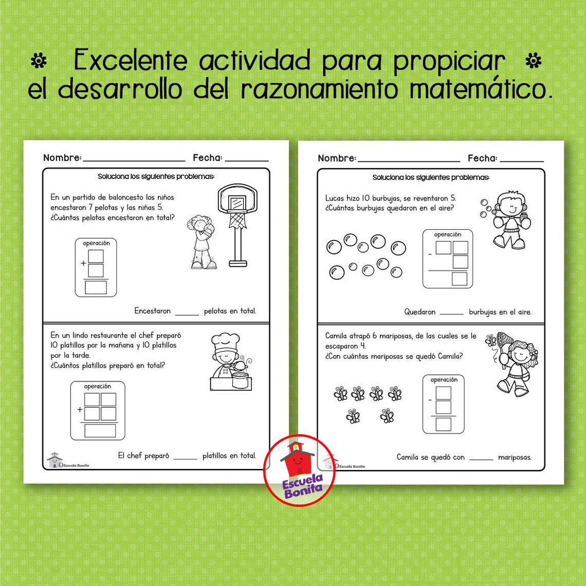 PROBLEMAS De MATEM TICAS Para Los M s Peque os Math Word Etsy