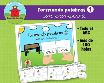 Aprendo a leer y escribir "FORMANDO PALABRAS 1" en CURSIVA!!! (en español)