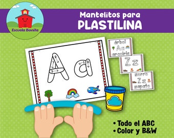 Manteles del abecedario para plastilina / Spanish Alphabet Playdough Mats