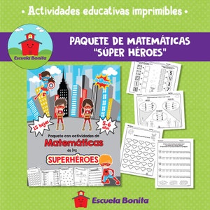 Actividades de Matemáticas de SÚPER HÉROES // SUPERHEROES math worksheets (spanish)
