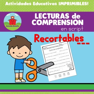 Lecturas de comprensión RECORTABLES!! script en letra!!