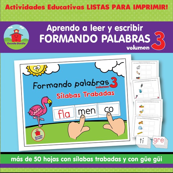 Aprendo a leer y escribir FORMANDO PALABRAS "volumen 3" con Sílabas Trabadas!! en ESPAÑOL!!!
