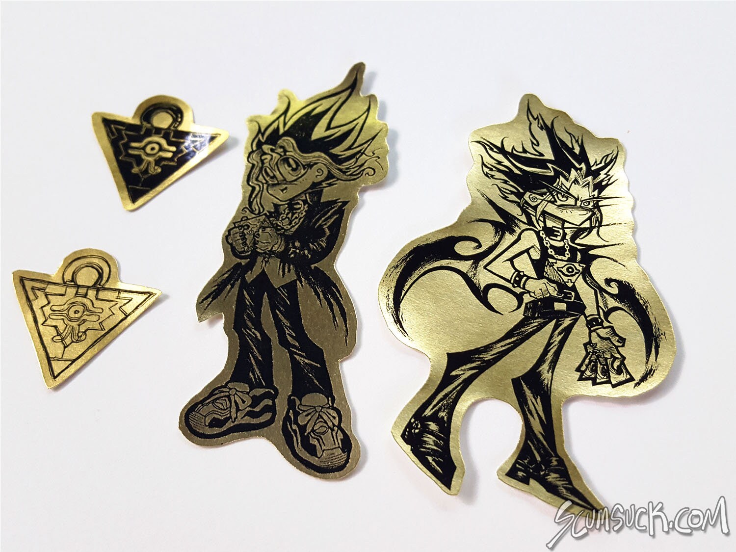 STICKERS yugioh gold foil stickers Yami yugi and yugi mutou Etsy