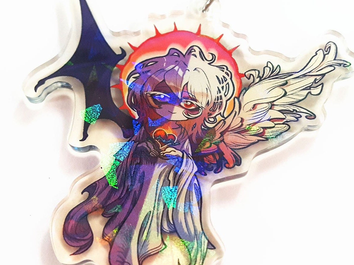 Yugioh HOLOGRAPHIC 2.3" keychain charm: Change of Heart Bakura
