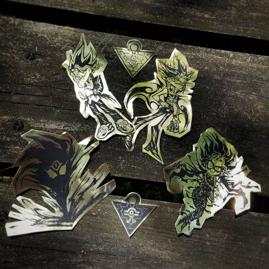 STICKERS yugioh gold foil stickers Yami yugi and yugi mutou Etsy