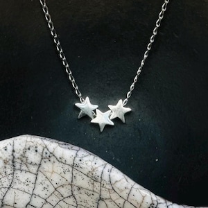 Three Stars Pendant Necklace in Sterling Silver, Gift for Her - Best Friend, Sister, Girlfriend