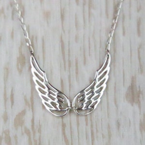 Angel Wings Pendant Necklace in Sterling Silver, silver angel wings, angel wings necklace, angel wings, angel necklace