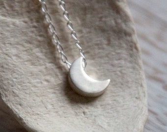 Sterling Silver Moon Necklace, Crescent Moon Pendant, Silver Crescent, Silver Moon Pendant, Gift For Her, Sister, Friend, Daughter, Child