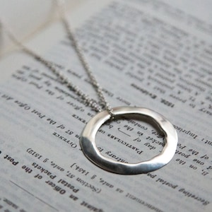 Handcrafted Circle Pendant Necklace in Sterling Silver, silver circle necklace, circle pendant, circle necklace, silver pendant