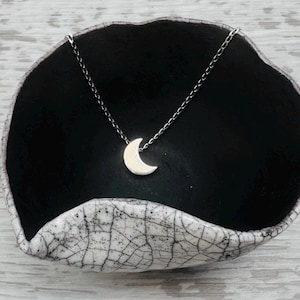 Colar de lua de prata esterlina, pingente de lua crescente, crescente de prata, pingente de lua de prata, presente para ela, irmã, amiga, filha, criança