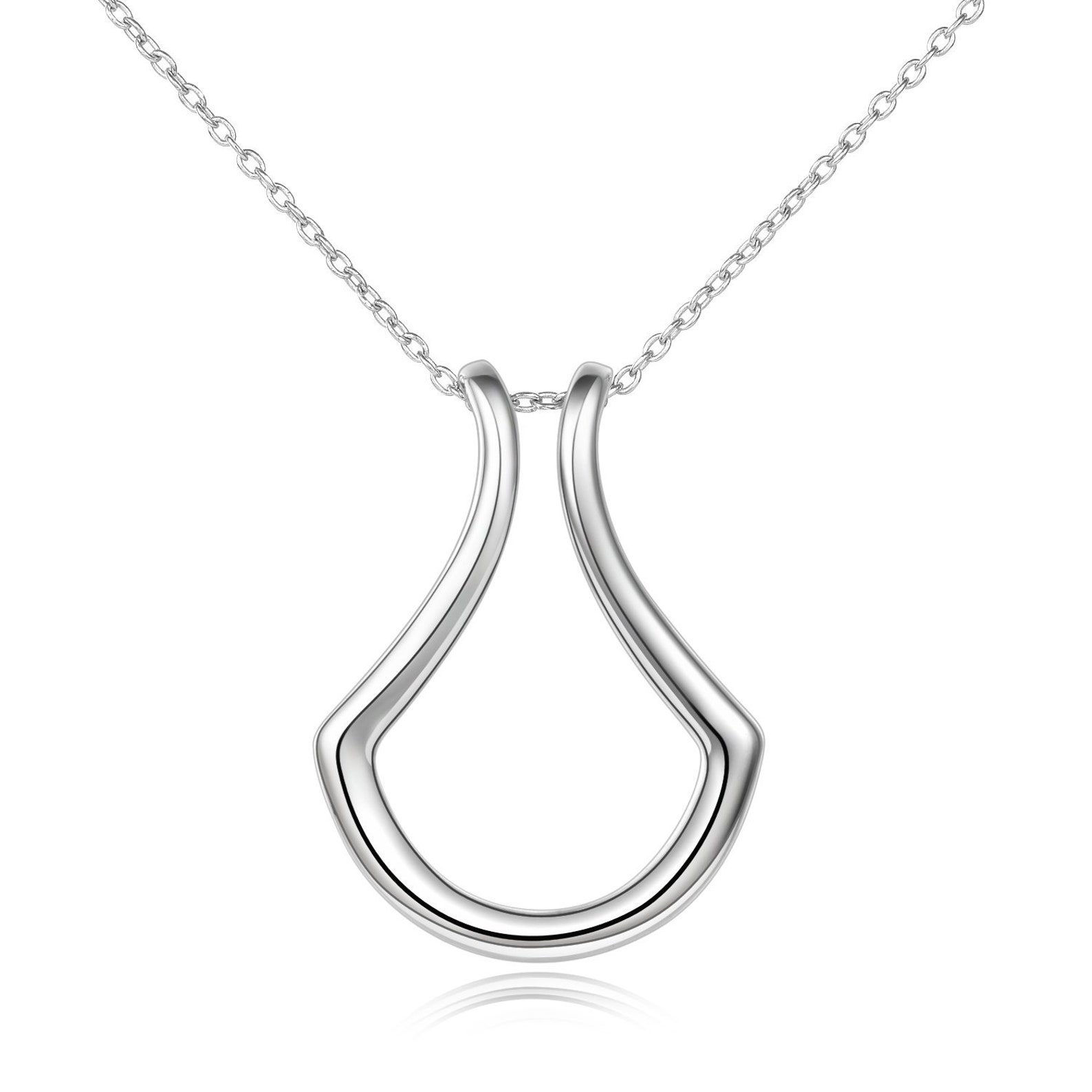 Horseshoe Ring Holder Pendant Necklace in Sterling Silver Etsy
