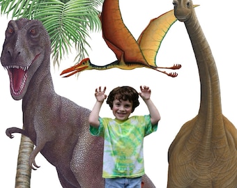 Dinosaur Collection Wall Decal Stickers Mural (8 feet wide x 8 feet tall)