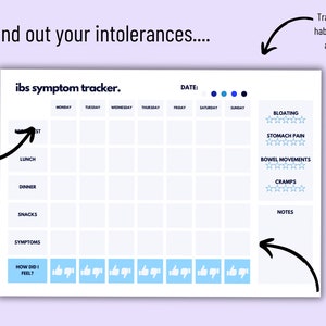 IBS Symptom Tracker: Printable Food Journal (PDF) - Etsy