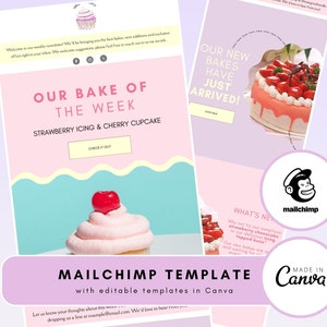 Pastel Bakery Mailchimp Template: Editable Canva Banners