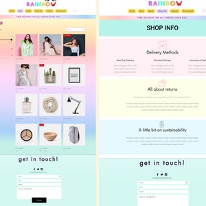 Rainbow website template for fashion store Wix customizable colourful Theme Online, Small Business, boutique website, bright colours image 6