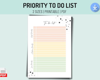 Priority To-Do List: Printable Weekly Task Planner (PDF)