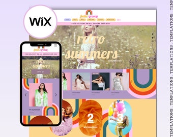 Retro Fashion Shop Wix Website Template: Groovy Colorful Theme