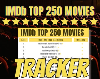 Eve offentliggøre Bonus Imdb Top 250 Movies Challenge for Film Lovers Tracking and - Etsy
