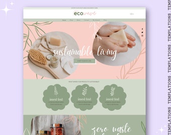 Pink Boho Wix Website Template: Eco-Sustainable Business Theme
