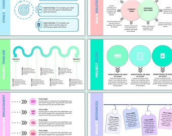 Colourful and creative Powerpoint slide template for custom project plans