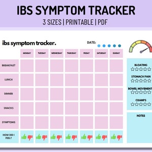 IBS Symptom Tracker: Printable Food Journal (PDF)