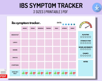 IBS Symptom Tracker: Printable Food Journal (PDF)