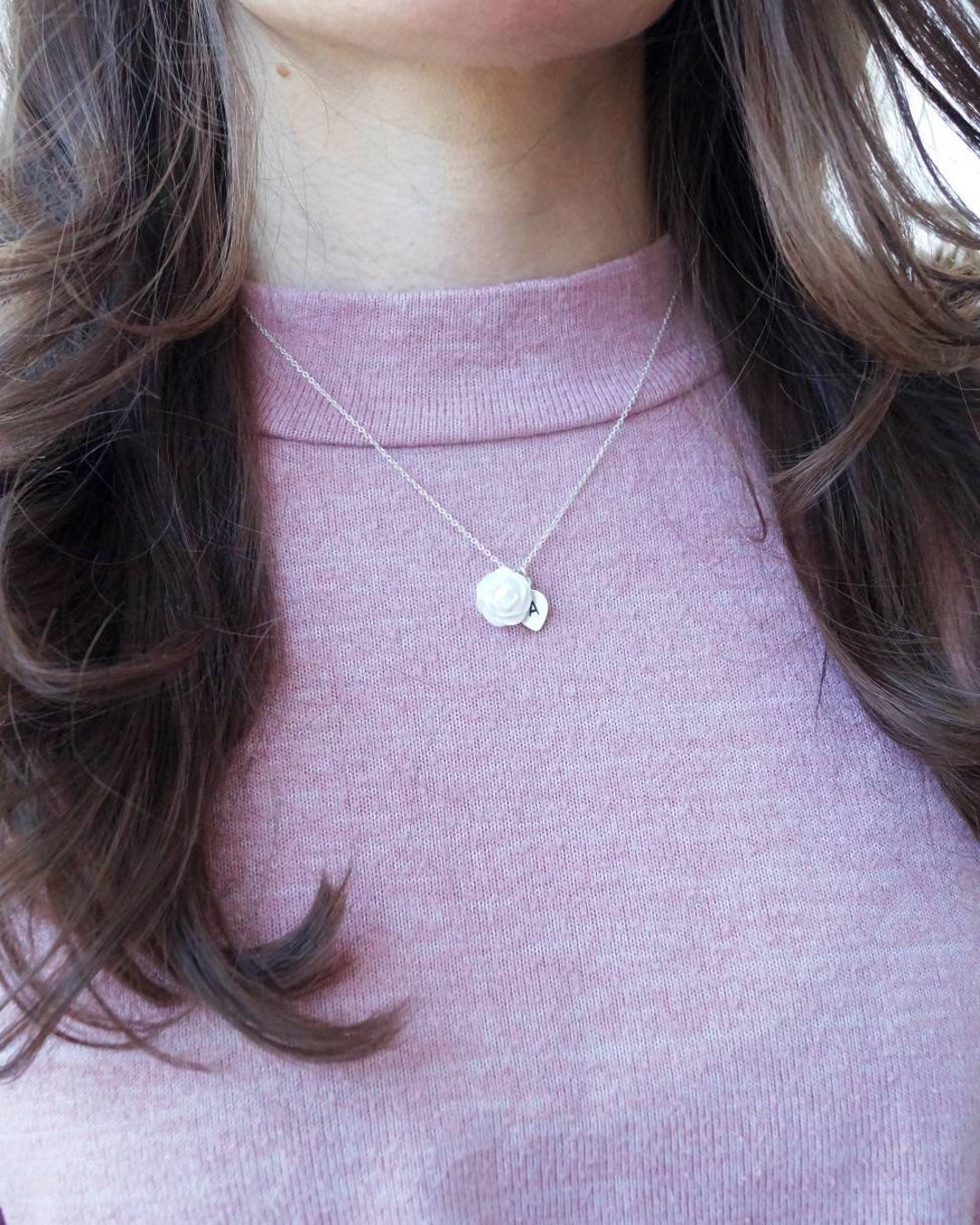 White Rose Necklace Valentines Jewelry Gift For Her Etsy White Rose Necklace Valentines Jewelry Gift For Her Etsy