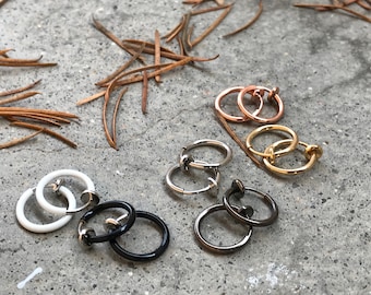 Hoops 13mm Invisible Clip On Earrings, Clip On Hoop Earrings, Non Pierced Earrings Clip On Earrings Modern. Non Pierced Pierced looked.
