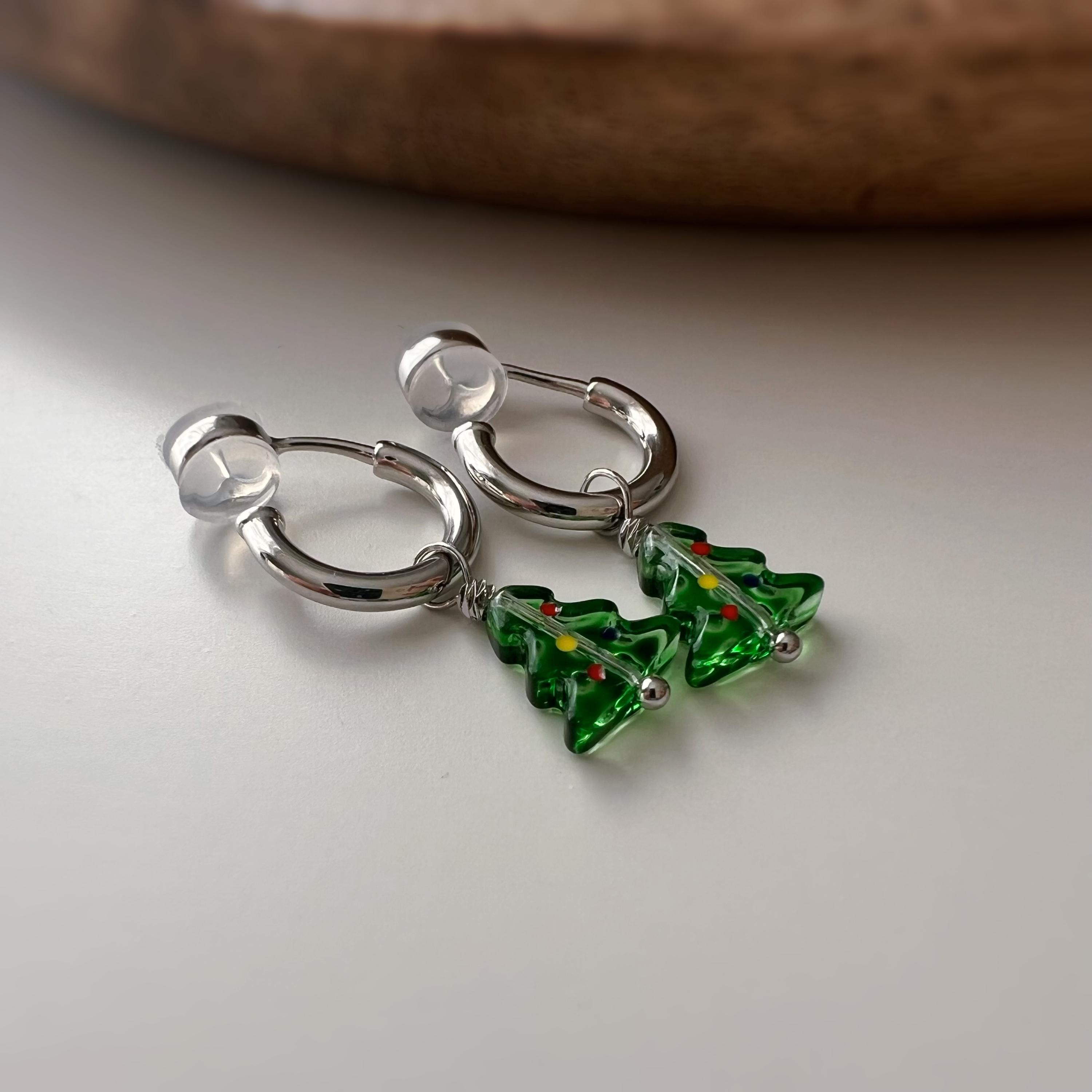 Orecchini Natale, Orecchini di Natale Donna, Carino Christmas Earrings, Graziose Orecchini Pendenti Natalizi per Donne Ragazze Natale Capodanno lo Styling Accessori