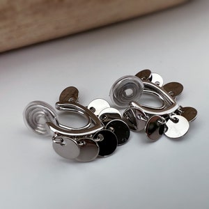 SANS DOULEUR Boucles d'oreilles CLIPS U spirale petites plaquettes couleur or / argent. Clips d'oreilles confortable Boucles Délicates image 6