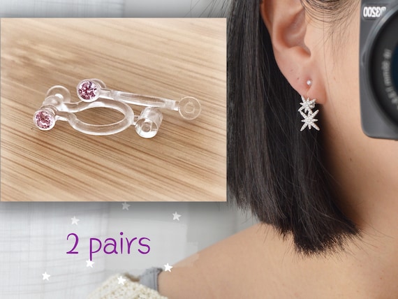 2 Pieces Screw Back Clip on Earring Converters From Pierced Earrings,  Findings