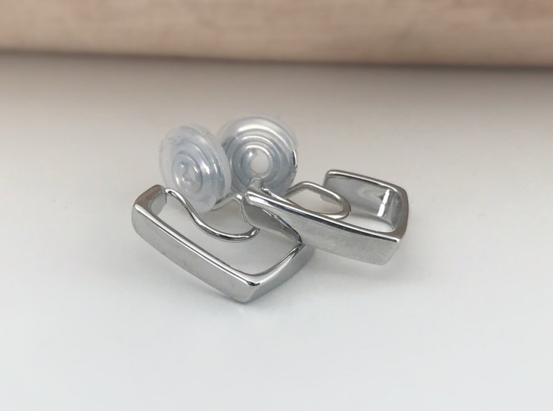 SANS DOULEUR Boucles d'oreilles CLIPS U spirale Rectangle couleur or. Clips d'oreilles confortable Boucles Délicates image 9