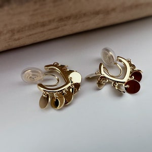 SANS DOULEUR Boucles d'oreilles CLIPS U spirale petites plaquettes couleur or / argent. Clips d'oreilles confortable Boucles Délicates image 8