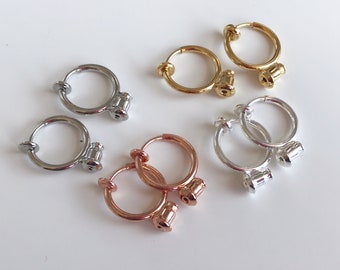 Converters Hoop Clips color Steel Silver Rose Gold Gold Adapters, Earring converters convert earring to Clip.