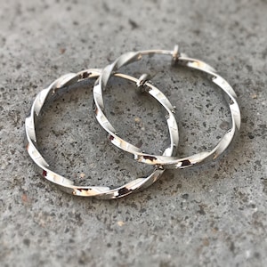 Hoops 30mm Invisible Clip On Earrings, Clip On Hoop Earrings, Non Pierced Earrings Clip On Earrings Modern. Non Pierced Pierced looked. Silver