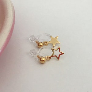 Mini Star Ear Clips Gold Color, CLIPS Earrings Invisible Delicate Comfortable image 7