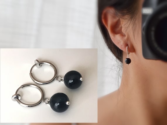 Etsy black earrings best sale
