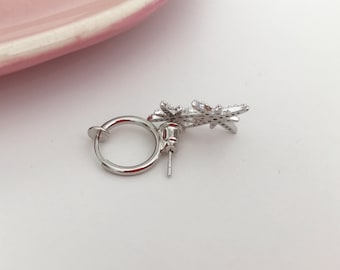 2prs Boucles D'oreilles Non Percées En Argent Sterling 925 Avec Anneau Pour Gouttes, Boucles D