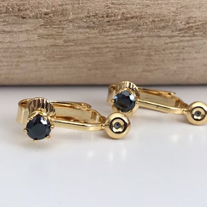 Converters Clips gold color with Transparent / Black zircon, Converters convert earring to Clip image 7