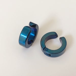 Rock Earrings CLIPS CLAMP rings Silver, Gold, Black, Blue, Color symphony Non Pierced Ears. Daily Jewelry Men Women image 2