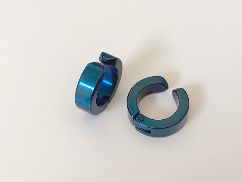 Rock Earrings CLIPS CLAMP rings Silver, Gold, Black, Blue, Color symphony Non Pierced Ears. Daily Jewelry Men Women image 2