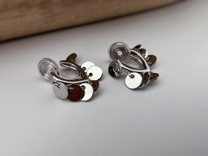 SANS DOULEUR Boucles d'oreilles CLIPS U spirale petites plaquettes couleur or / argent. Clips d'oreilles confortable Boucles Délicates Argent