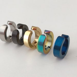 Rock-Ohrringe CLIPS CLAMP-Ringe Silber, Gold, Schwarz, Blau, Farbsinfonie, nicht durchbohrte Ohren. Täglicher Schmuck für Männer und Frauen Bild 8