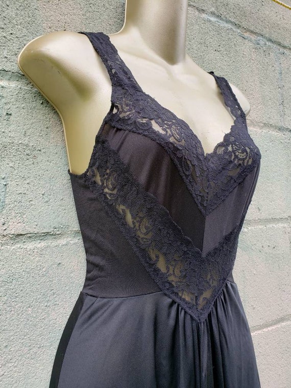 Vintage Full Length Deep V Cut Slip Gown Sz M Etsy