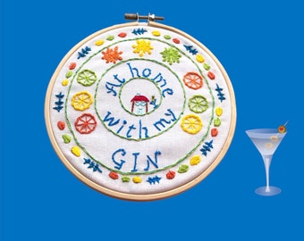 At home with my gin embroidery hoop