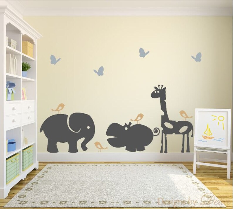 Animal wall mural for children's room removable vinyl Etsy