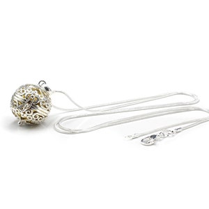 Harmonie Ball, Sterling Silber Bali Harmony Ball Halskette, Klangkugel, Engelsrufer, Bola Halskette, Babypartygeschenk, Schwangerschaft Geschenk, Bola