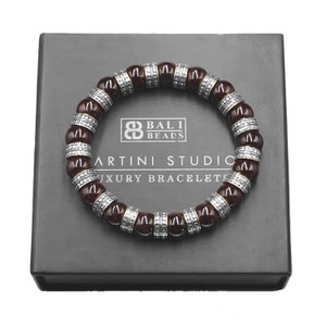 Men&#39;s Bracelet, Garnet Stone and Sterling Silver Bracelet, Bracelet For Man, Bracelet Men, Garnet Bracelet, Men&#39;s Silver Bracelet